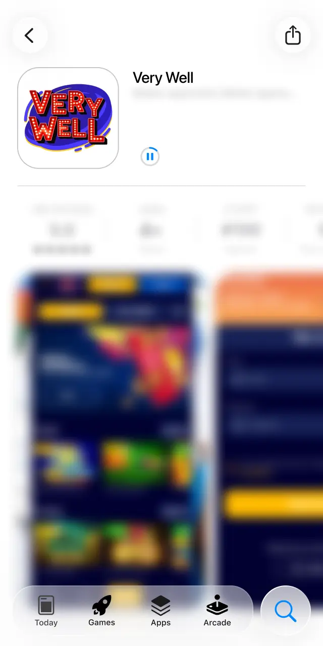 Wait for VeryWell UK to download and install automatically on your iPhone or iPad.