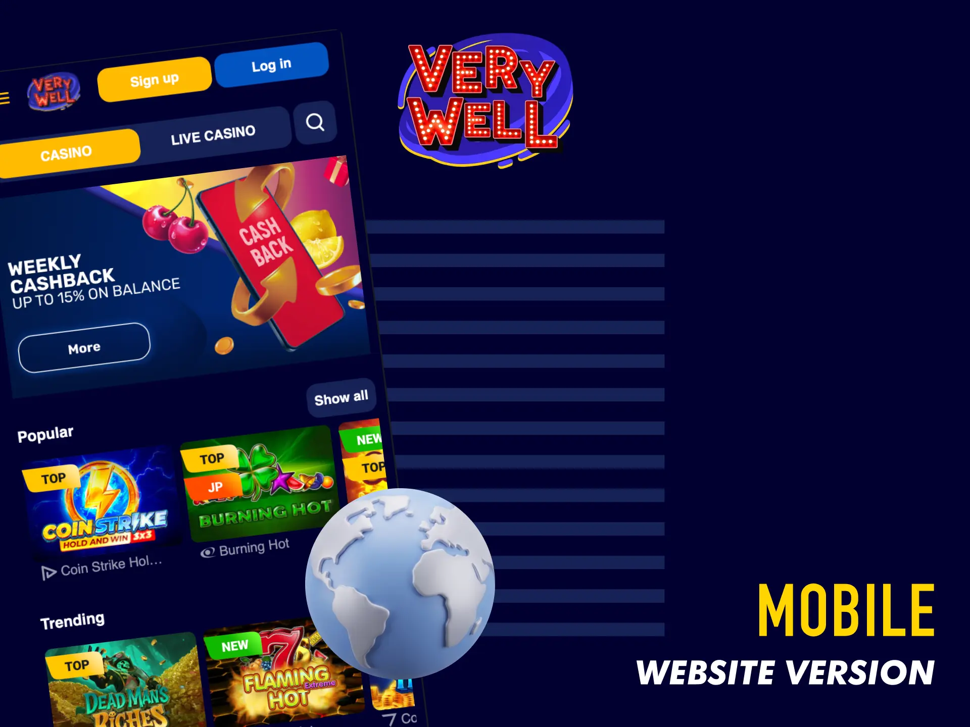 Access the VeryWell UK mobile website from your browser without downloading an app.
