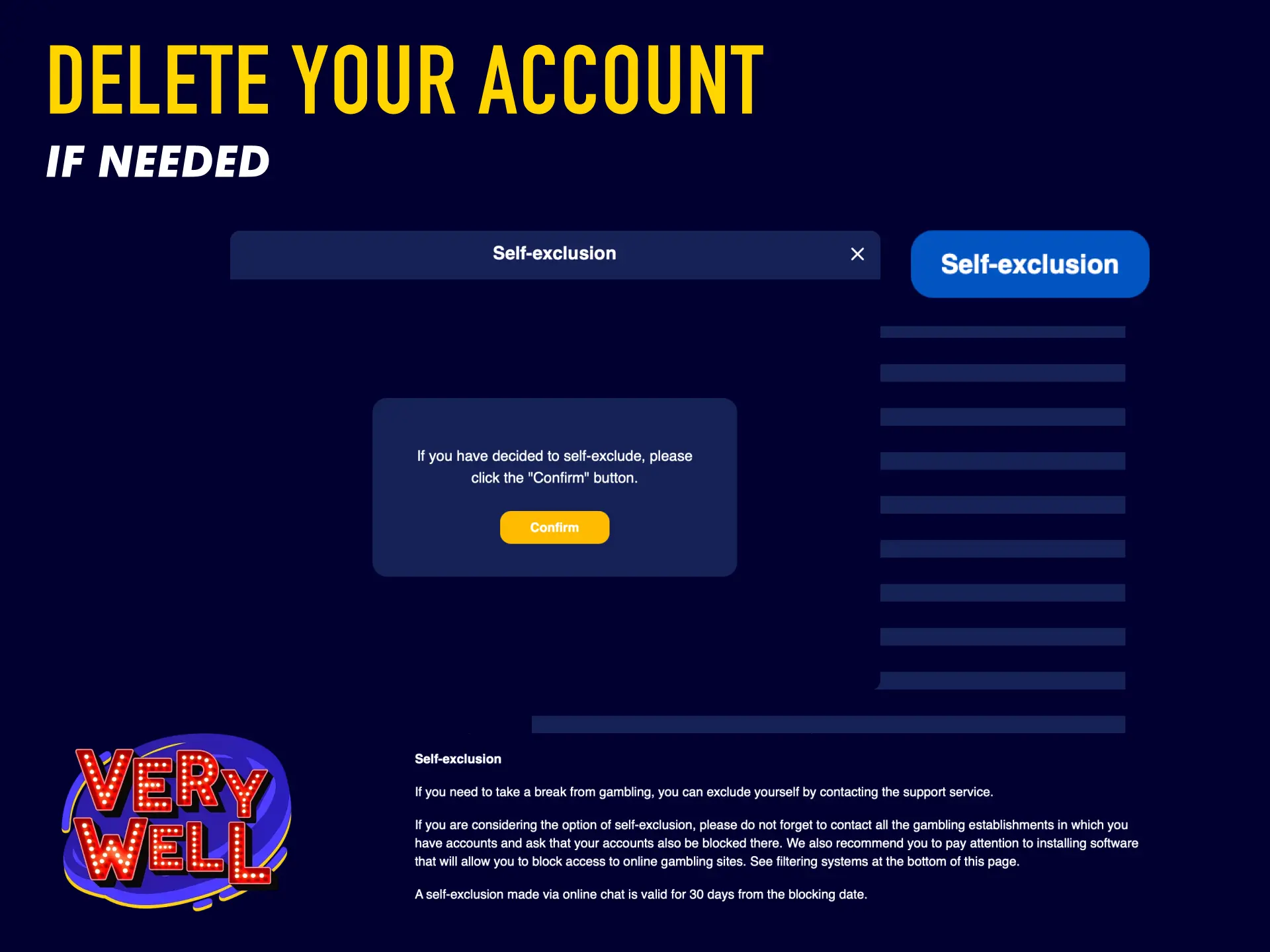 Steps to delete your VeryWell UK account if you no longer wish to use the platform.