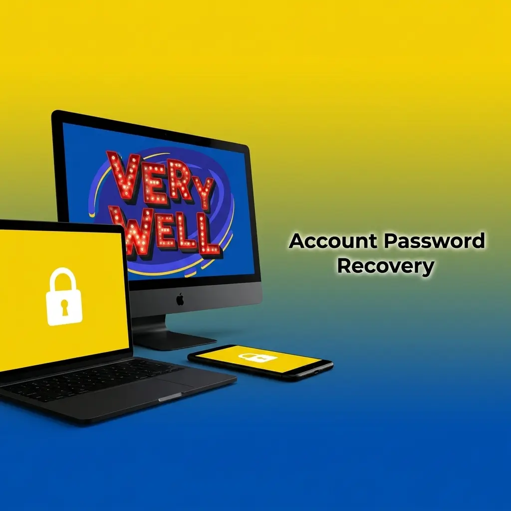 VeryWell account password recovery steps showing forgot password link, email reset process and new password creation