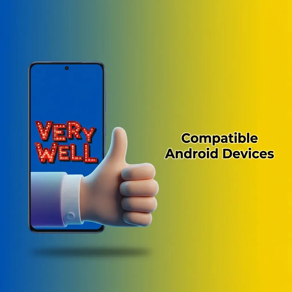List of Android devices compatible with the VeryWell app in the UK, including Samsung, Google Pixel, OnePlus, and Sony models
