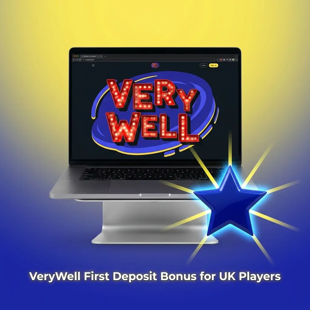 VeryWell Casino first deposit bonus tiers for UK players showing percentage rewards from 200% to 150% based on deposit amount