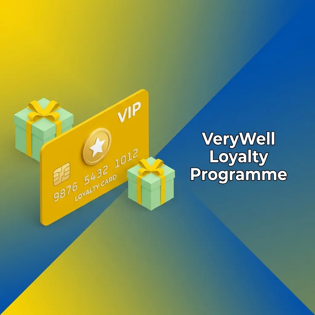 VeryWell tiered VIP loyalty programme showing Bronze to Diamond levels with points, cashback, and exclusive member rewards